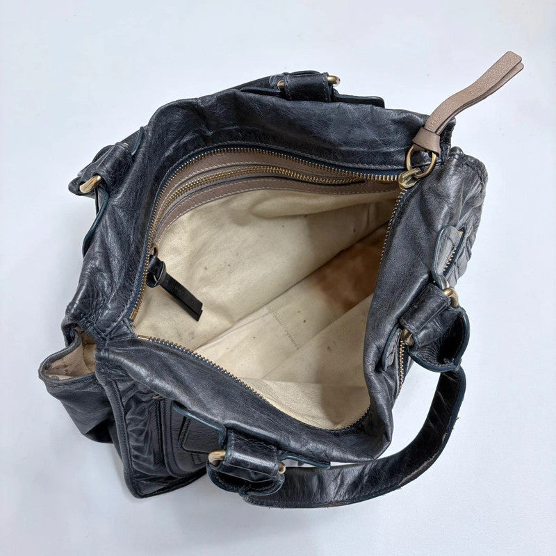 Chloé leather bay bag in navy
