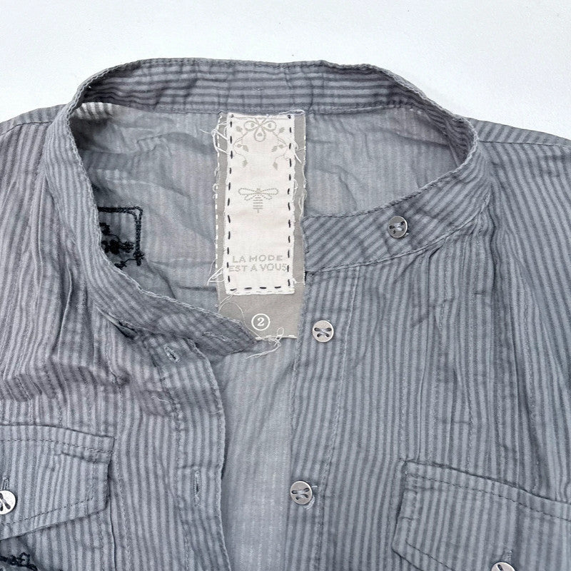 grey pinstripe long sleeve shirt dress