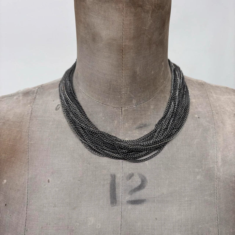 layered silver chain necklace