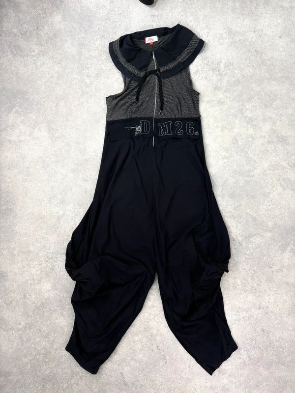 black grunge capri jumpsuit all in one