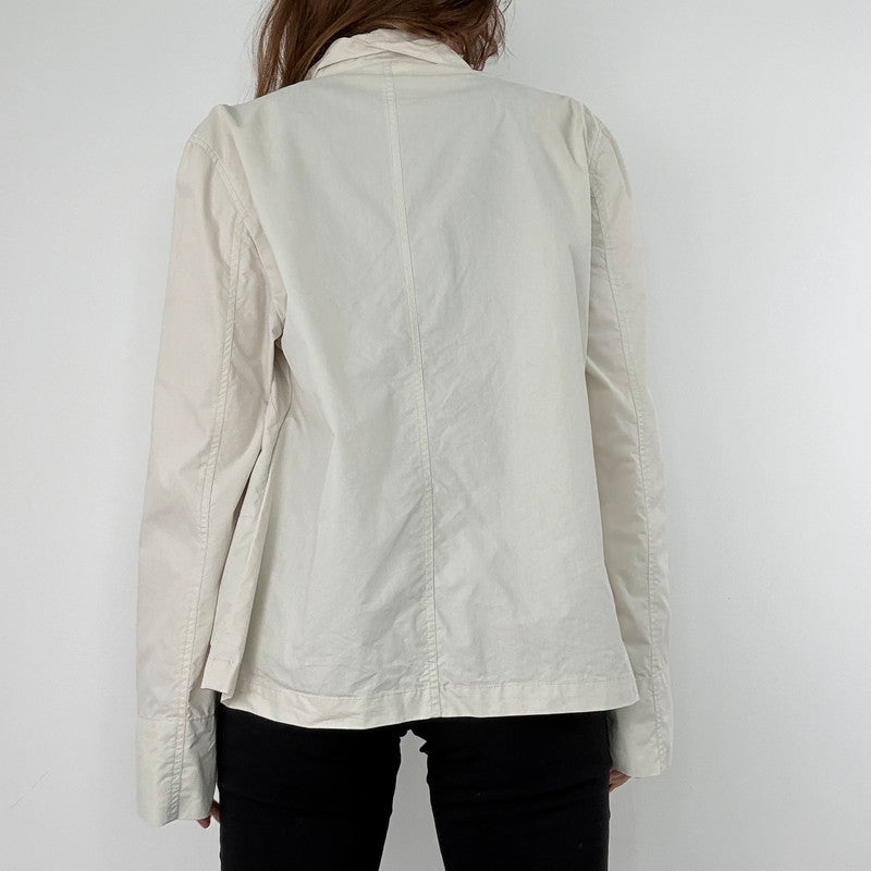boxy cream tech jacket