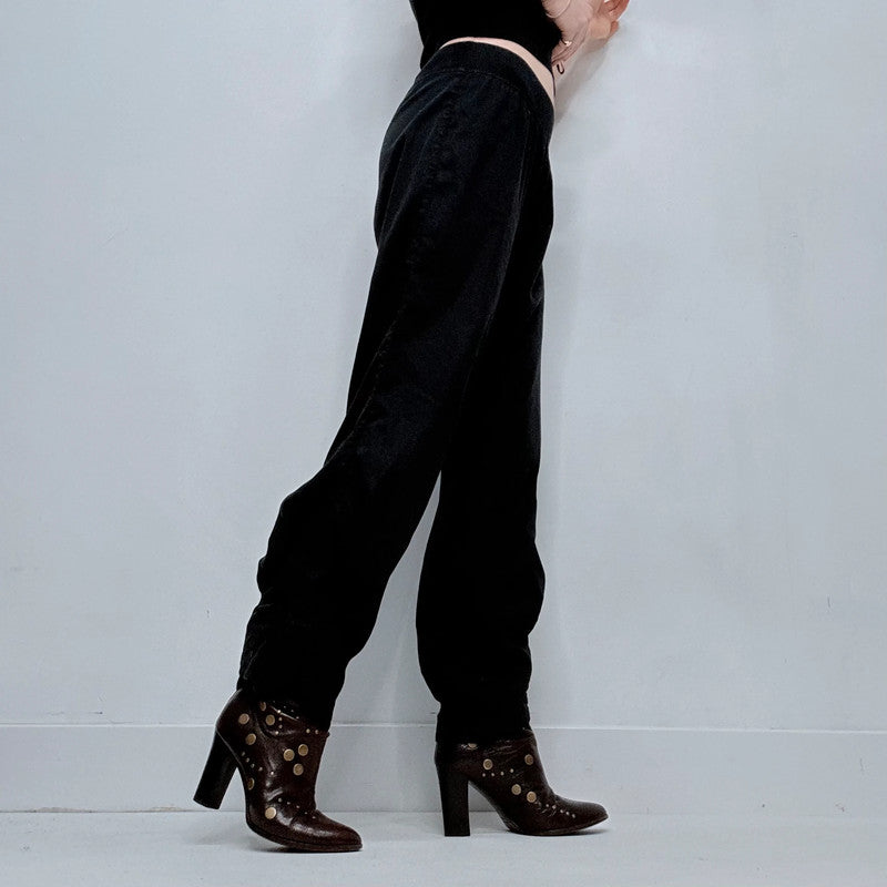 black pleated draped Cop Copine trousers