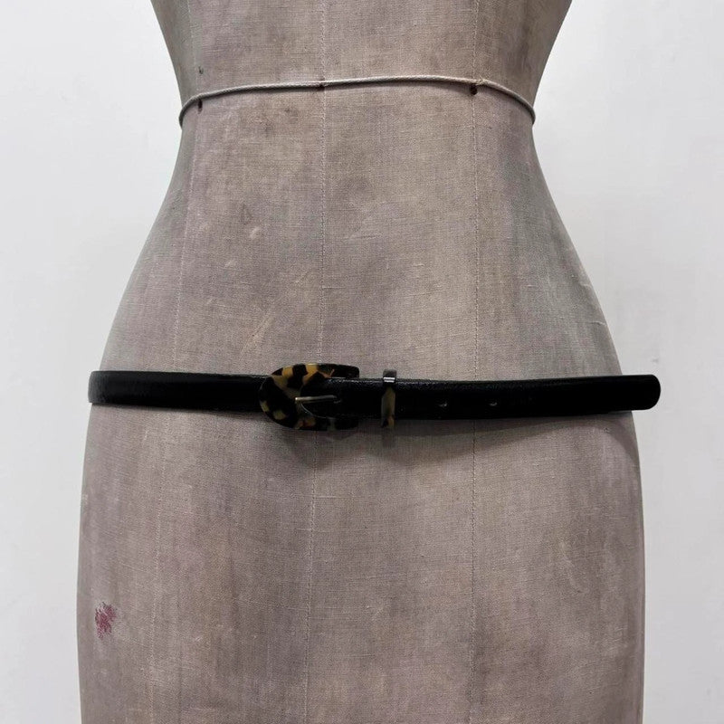 black leather tortoise shell belt