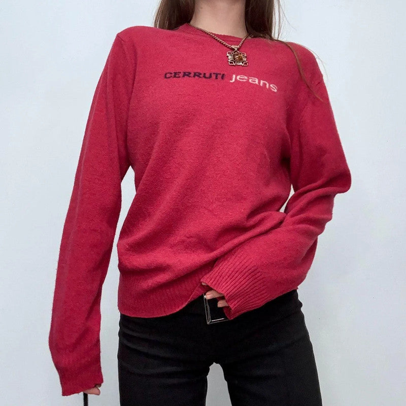 pink salmon oversized wool knitted jumper