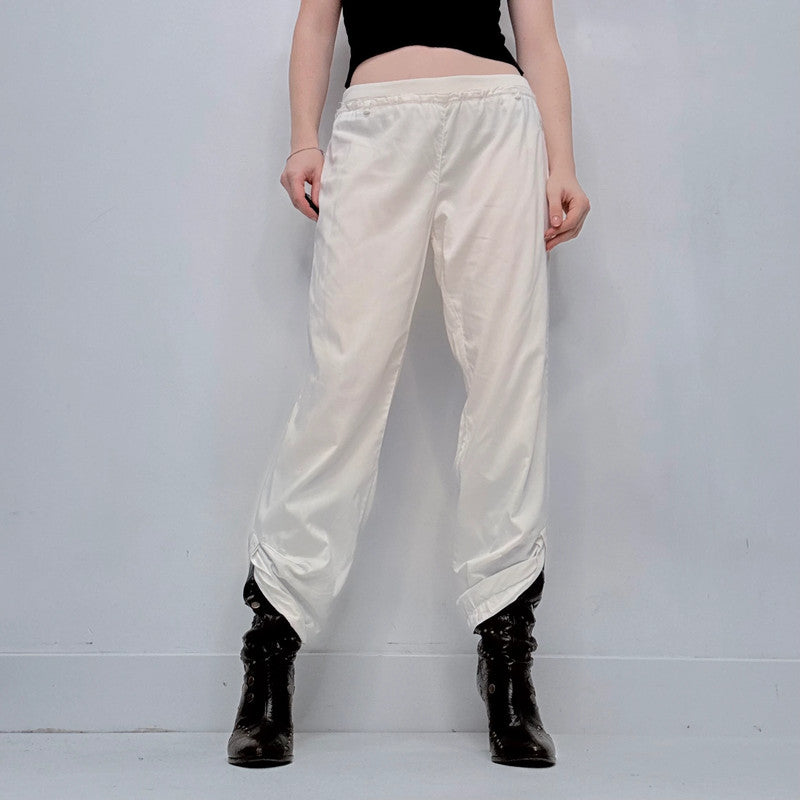 white pleated draped Cop Copine trousers