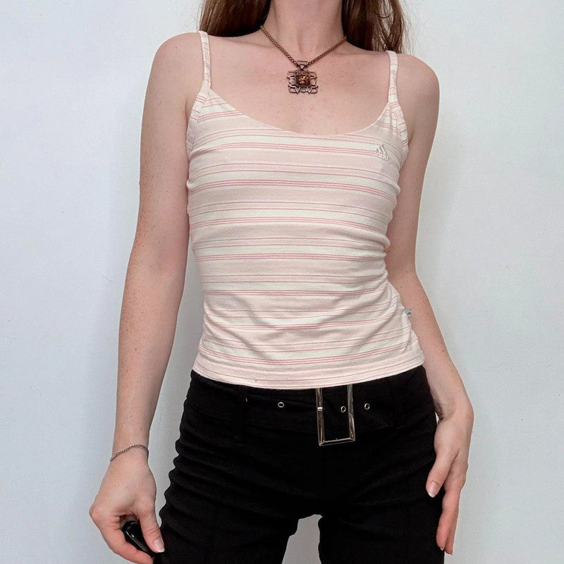 Adidas pink striped vest top