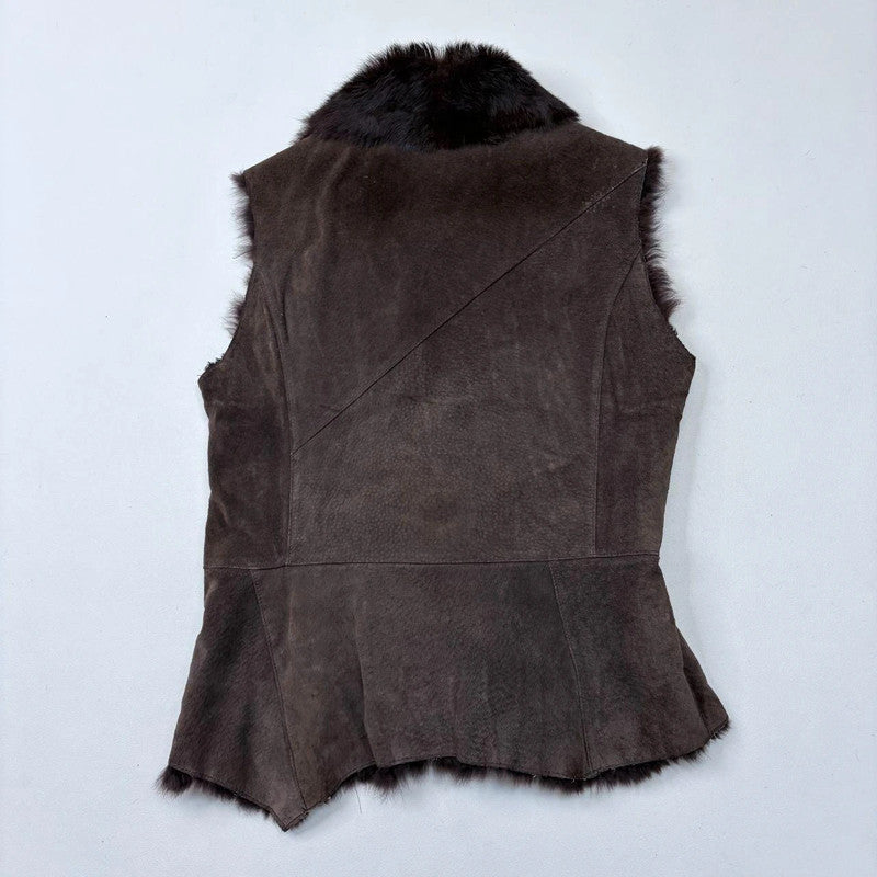 brown suede boho gilet