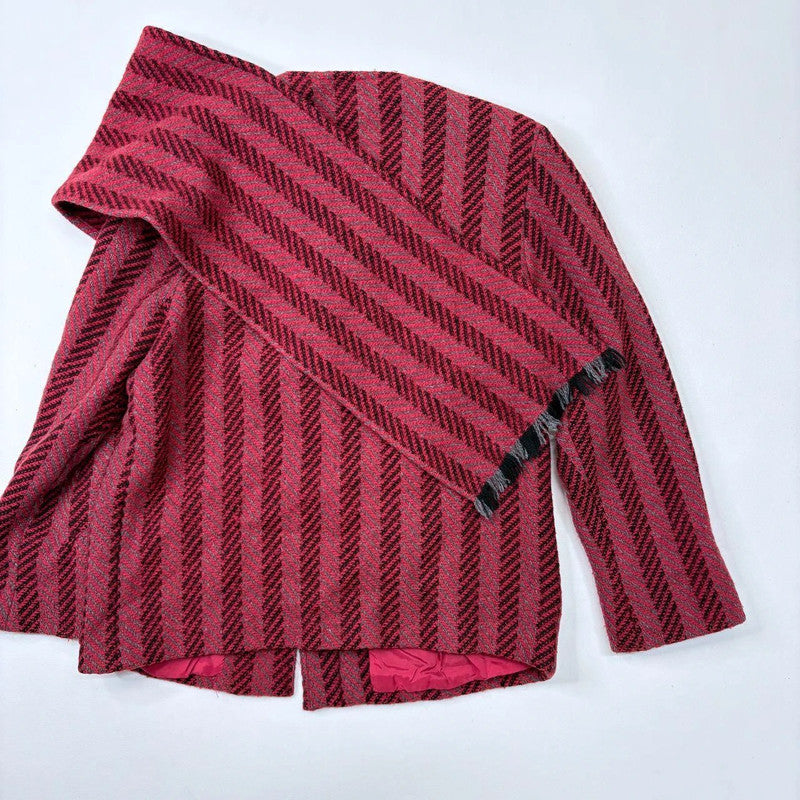 Christian Dior herringbone wrap scarf wool coat
