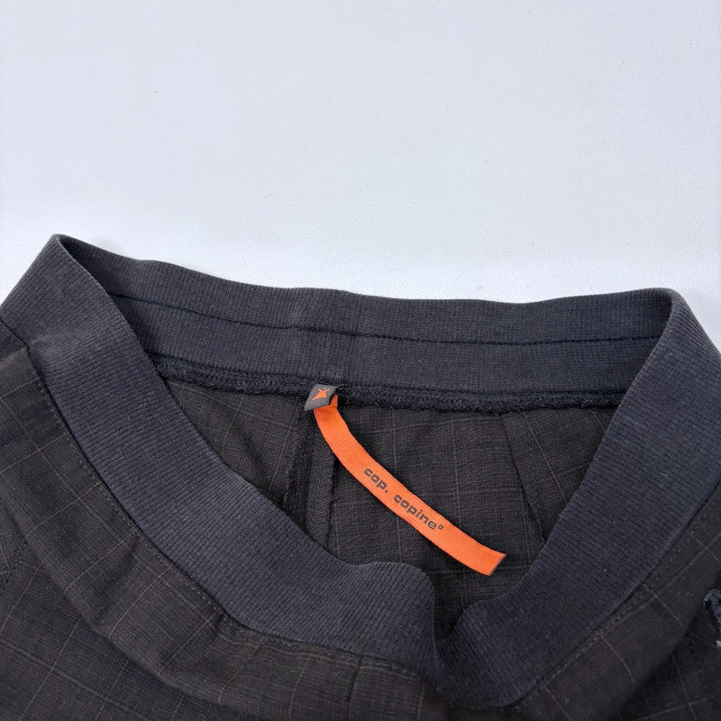 Cop Copine brown pinstripe check stretch waist low rise trousers