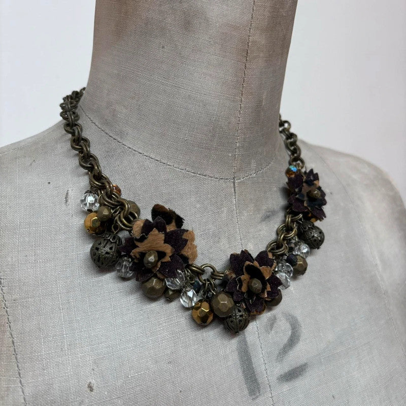 layered chain gothic charm necklace