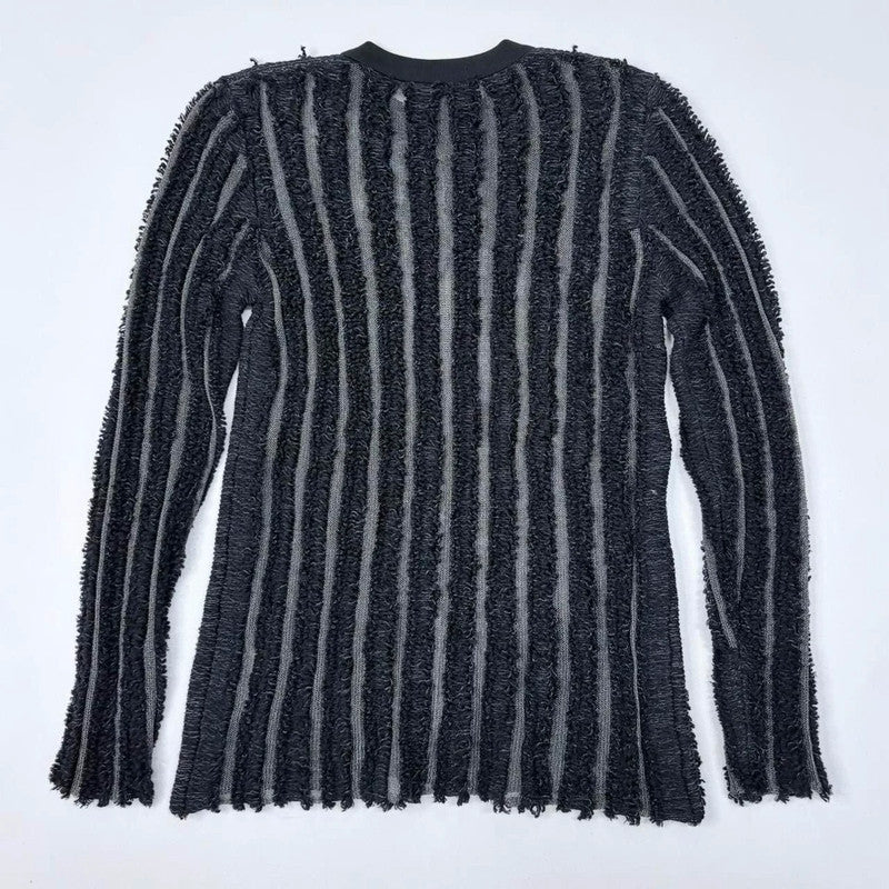Black Louis Vuitton sheer rib knit jumper