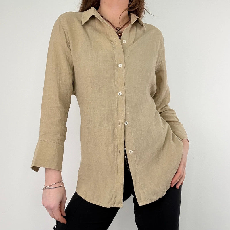 backless cut out linen shirt