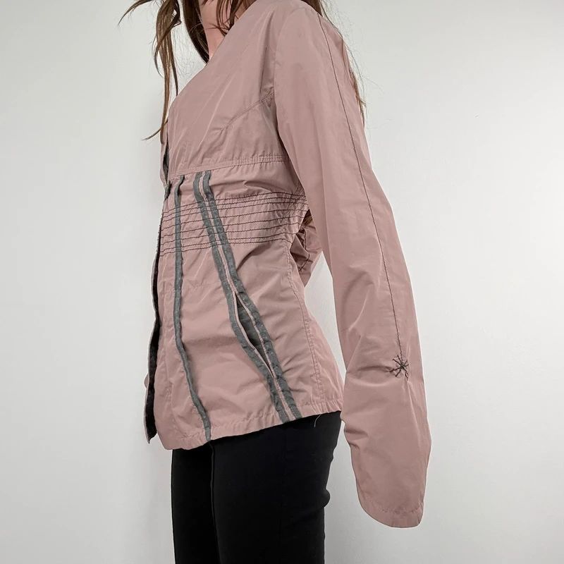pink structured flared engineered shirt