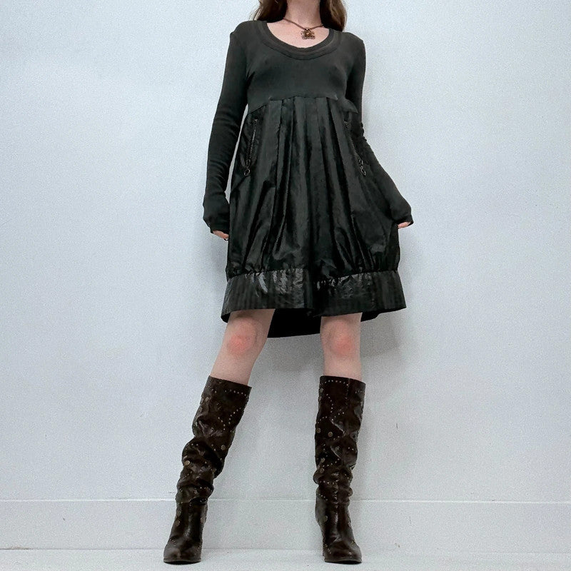 Cop Copine pleated flared puff mini dress