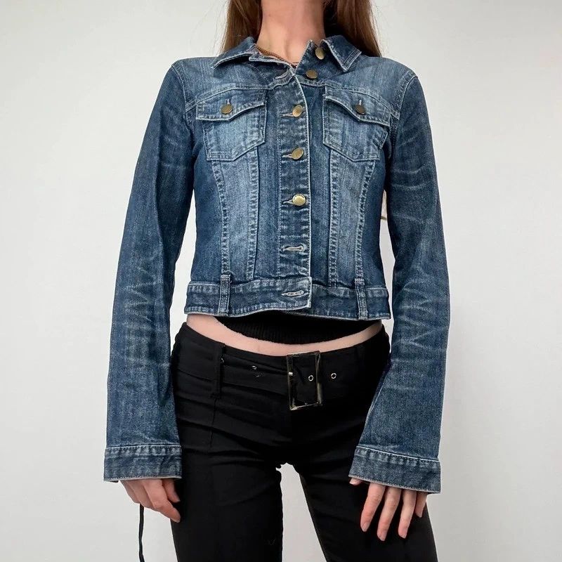 Distressed Cropped Denim Jacket