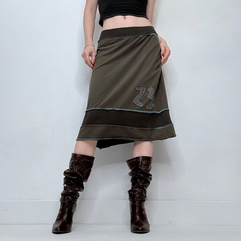 khaki cotton Cop Copine low rise skirt