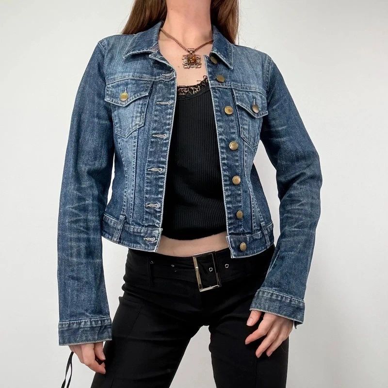 Distressed Cropped Denim Jacket