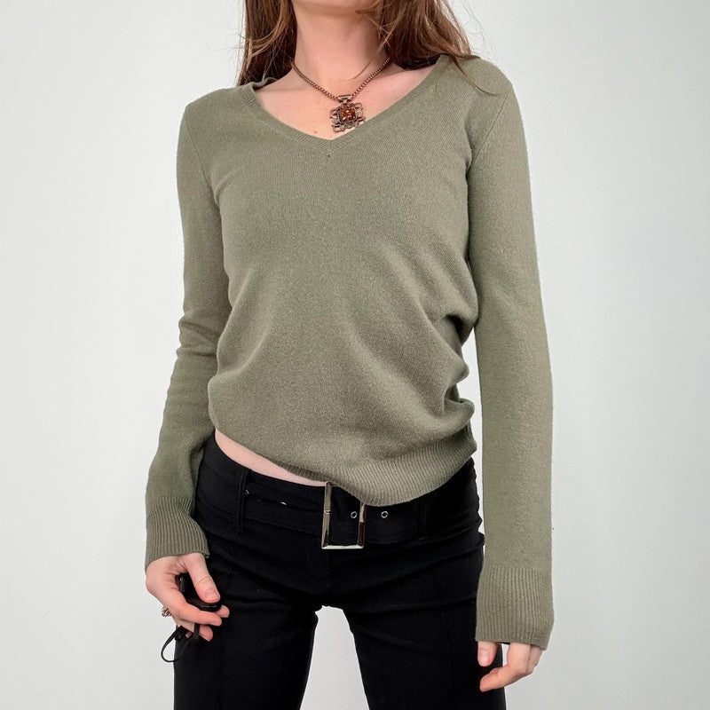 khaki wool knitted jumper