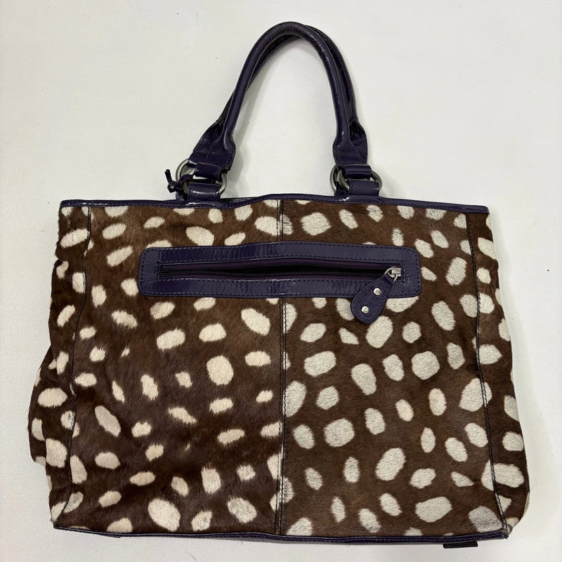 cowhide fawn leather shoulder bag
