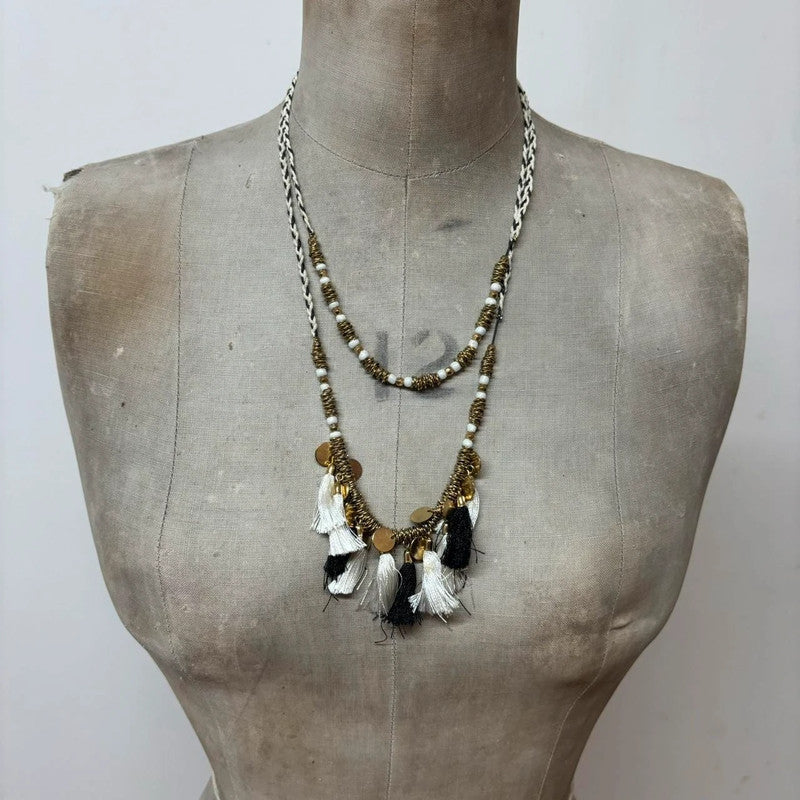 layered pearl beaded necklace