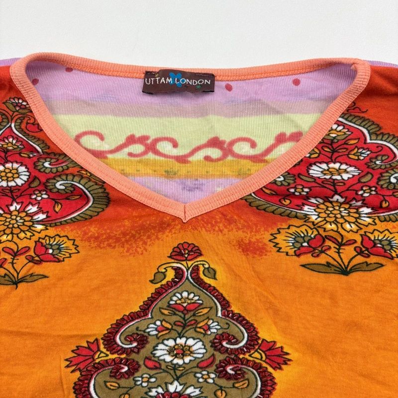 Paisley Flared Sleeve Hippie T-Shirt