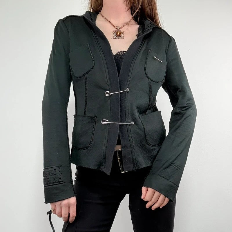 black Cop Copine archival Safety pin jacket hoodie