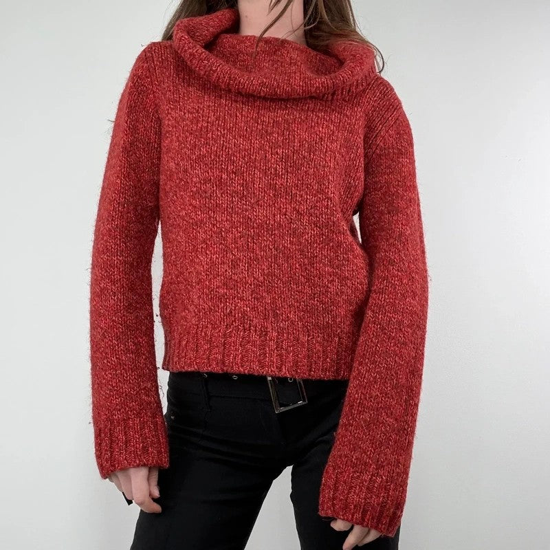 Vintage red knit massimo dutti wool roll neck sweater