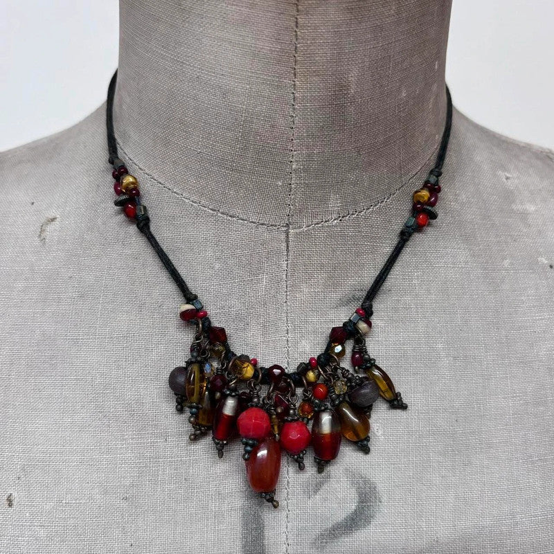 beaded boho summer necklace