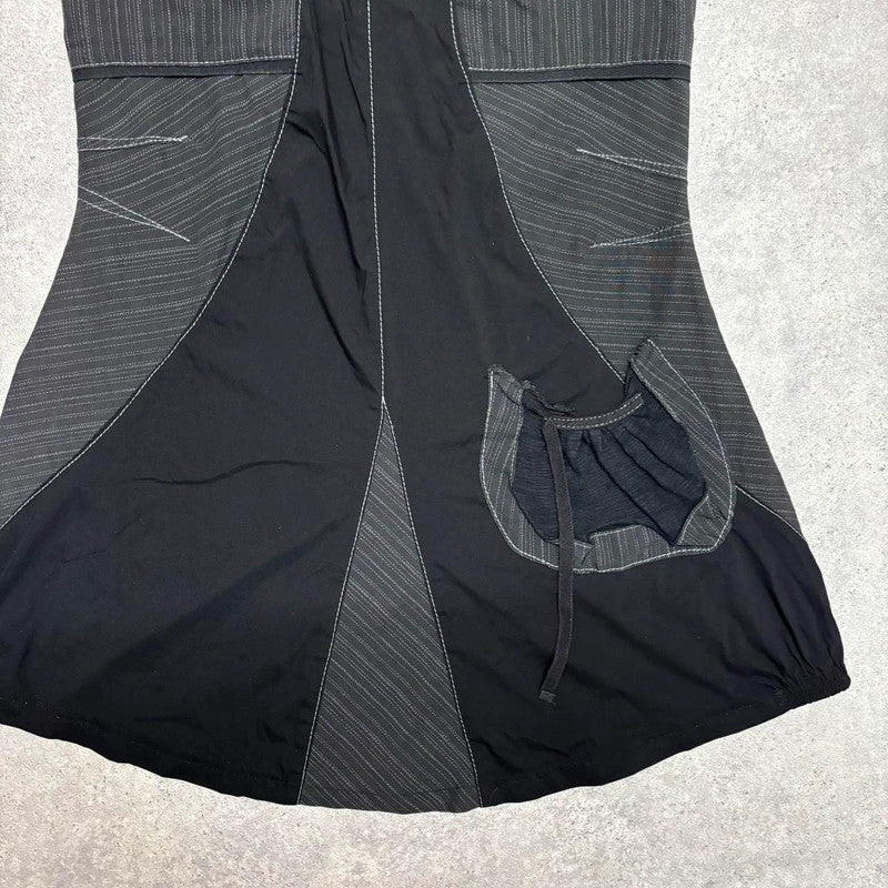 black pinstripe cargo dress