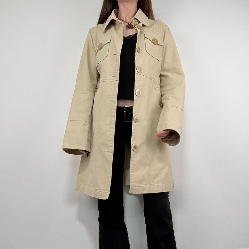 tan button canvas jacket