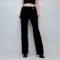 black cop copine suspender detailed trousers