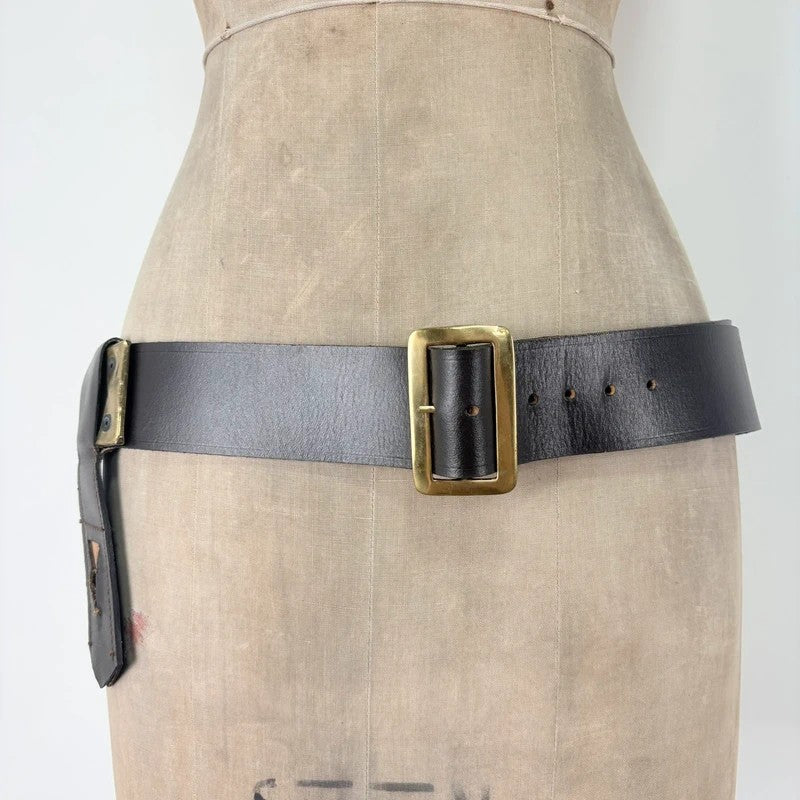 Brown leather wrap layered belt