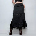 black lace gothic fairy maxi skirt