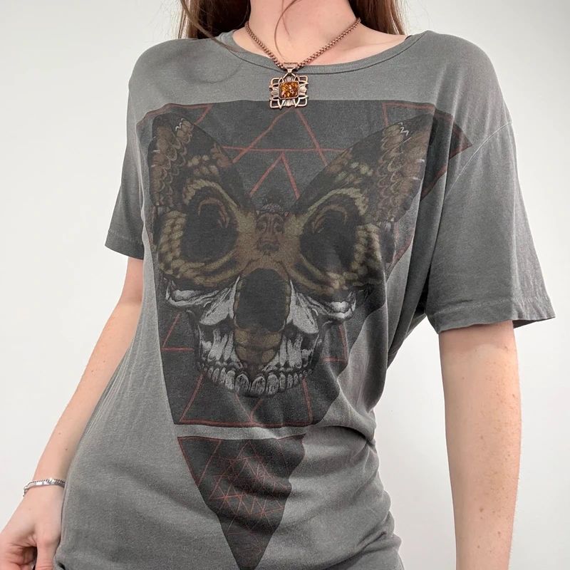 distressed grey allsaints grunge t-shirt