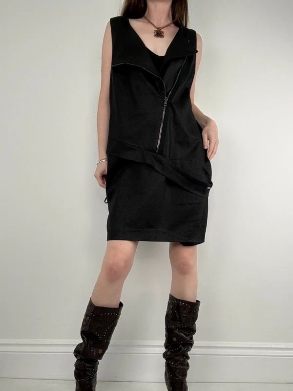 Cop Copine asymmetric boxy zip dress