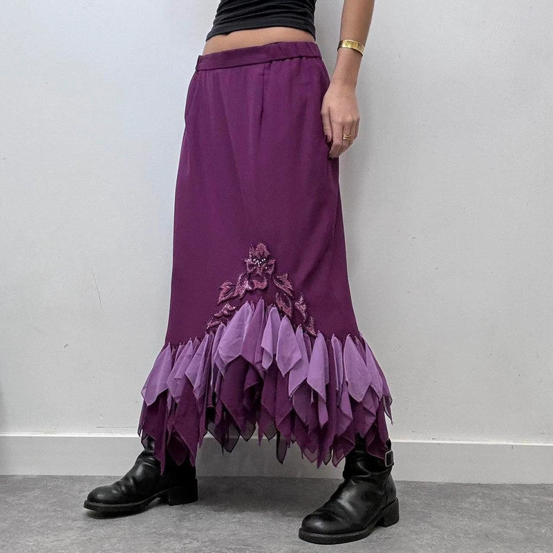 purple fairy flutter asymmetric skirt