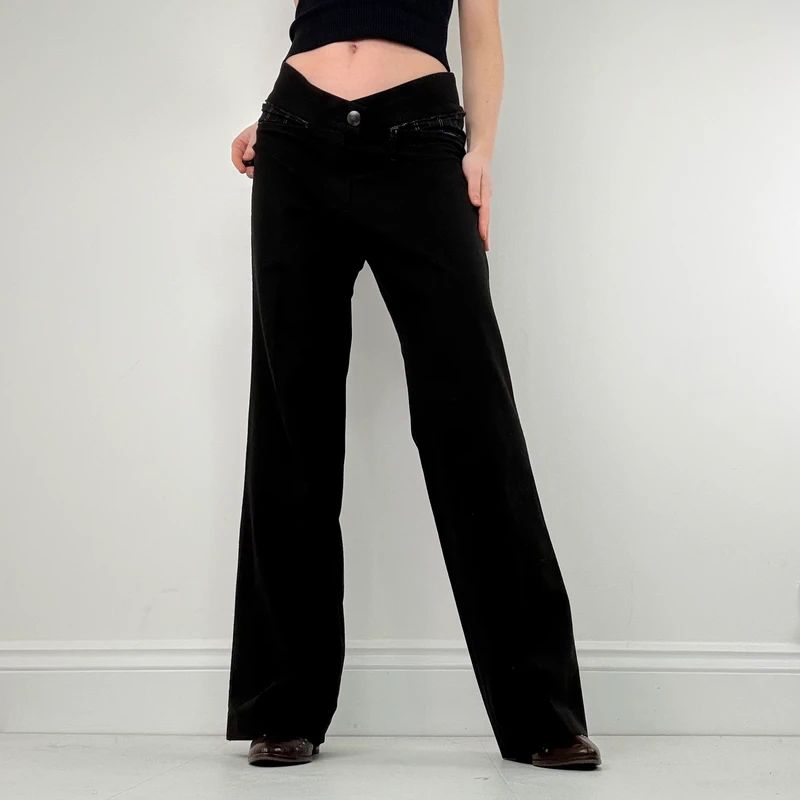 Black Cop Copine stretch waistband trouser