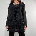 sheer black beaded Rene Derhy shirt