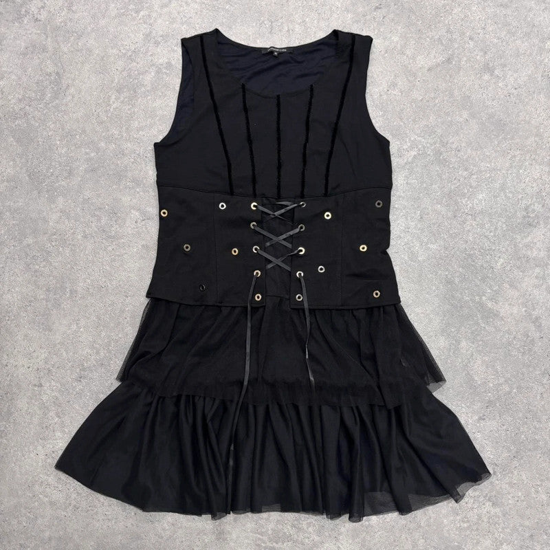 black corset grunge eyelet dress