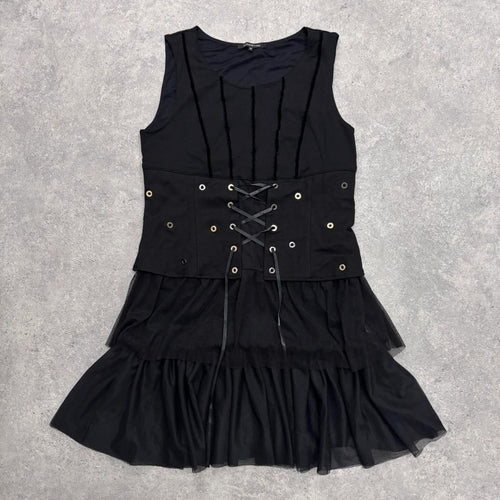 black corset grunge eyelet dress