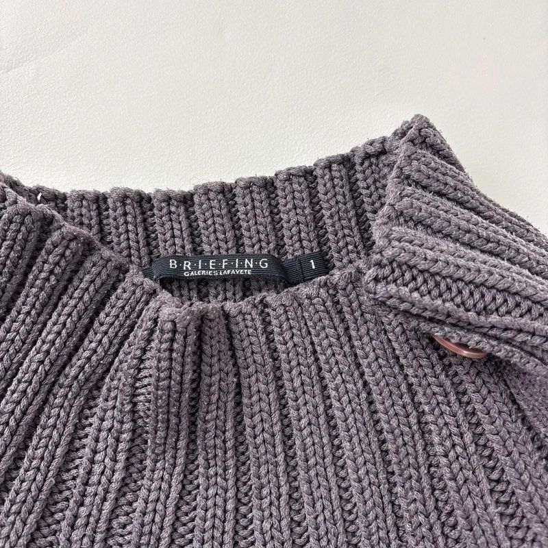 chunky knit ribbed funnel neck jumper