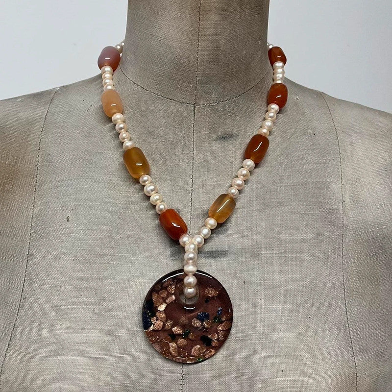 Chunky Pearl crystal necklace