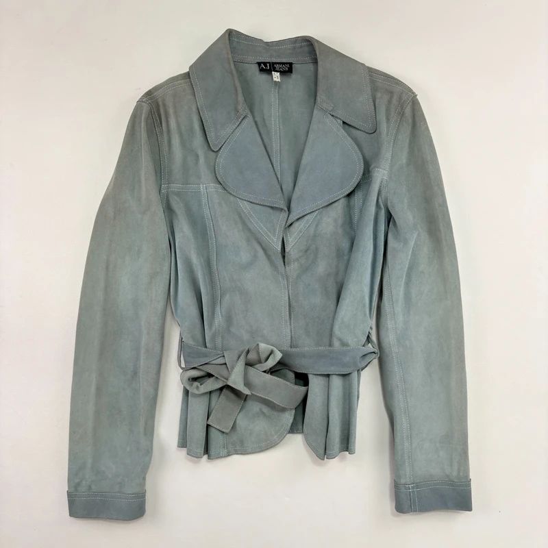 Pale Blue Suede Armani Jacket
