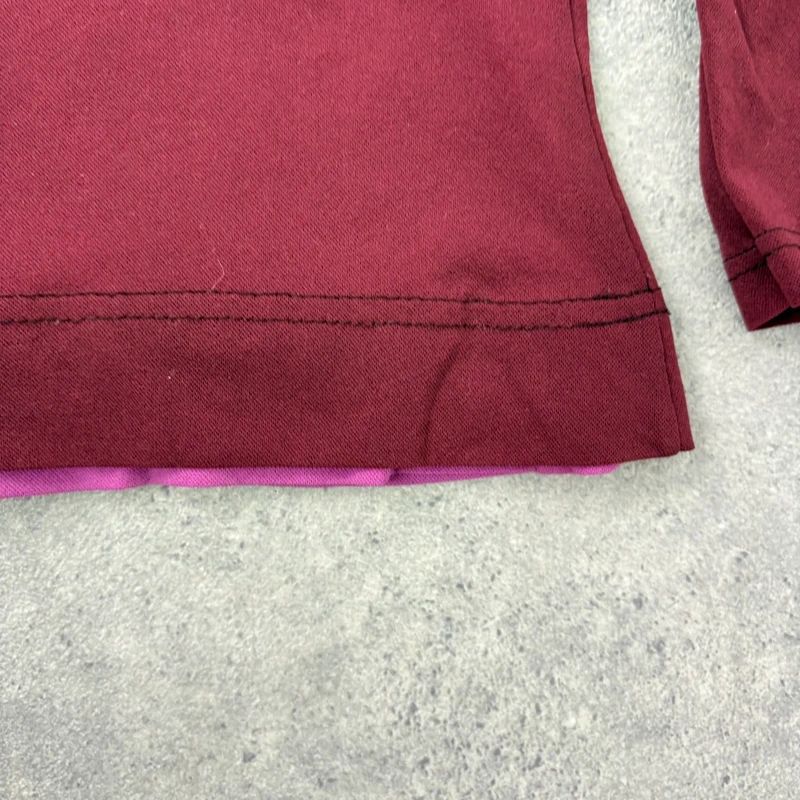layered burgundy slouchy 3/4 length sleeve t-shirt