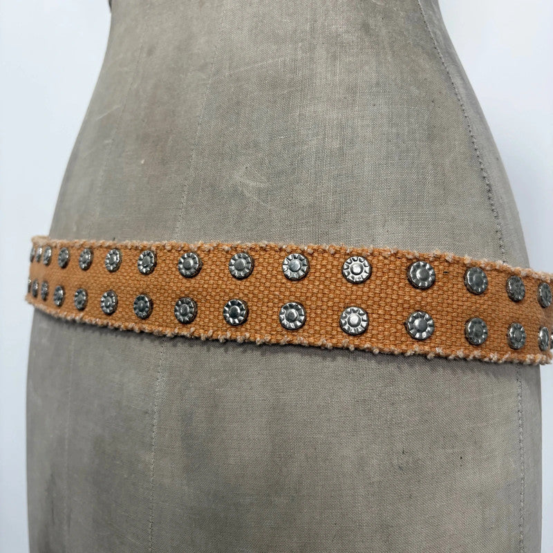 studded canvas metal belt