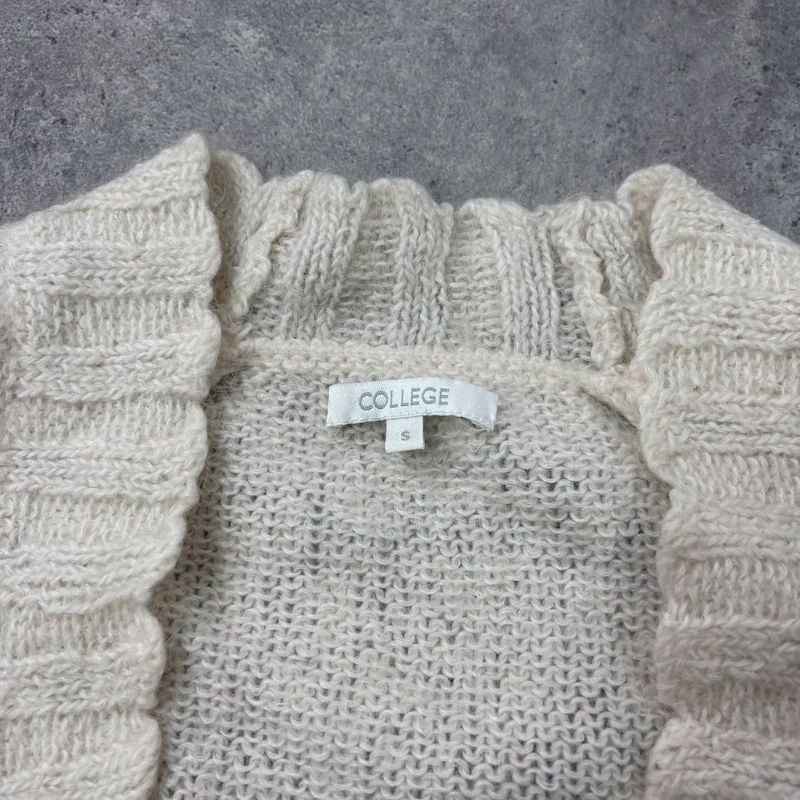 cream mohair knit slouch low neck jumper