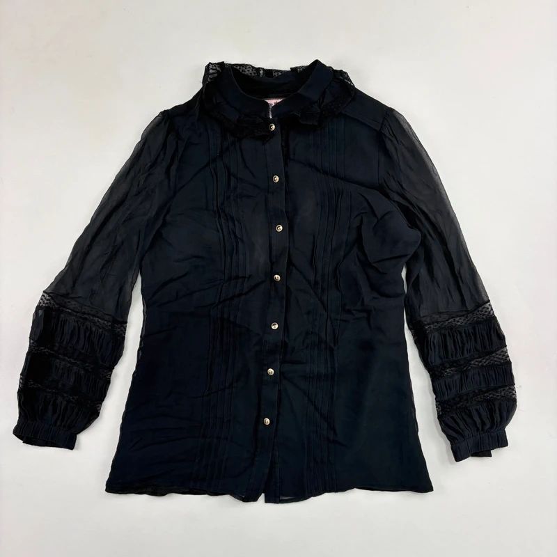Sheer Lace Silk Gothic Shirt