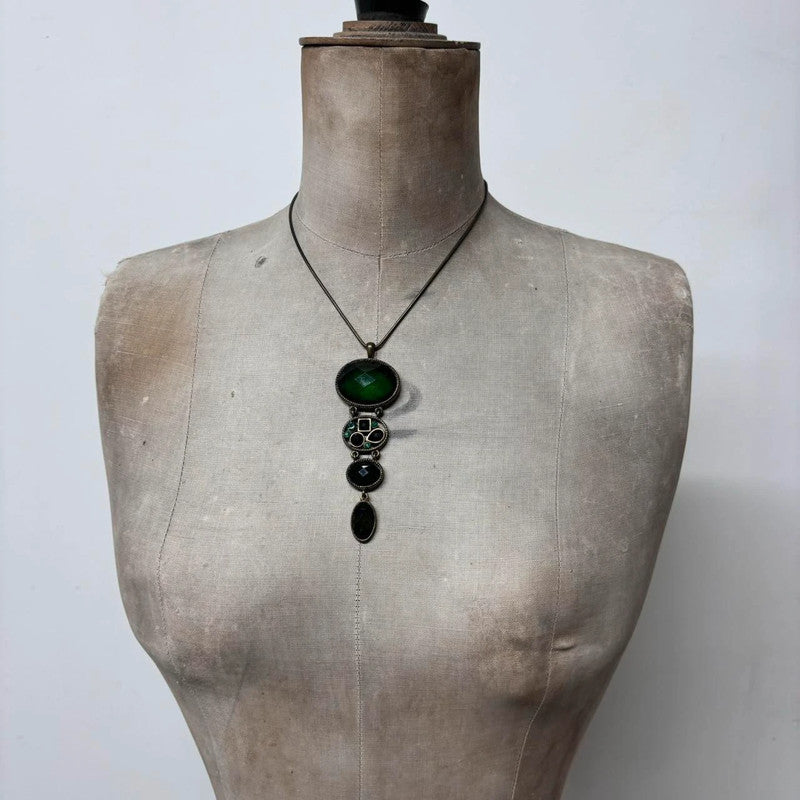 green gemstone summer necklace