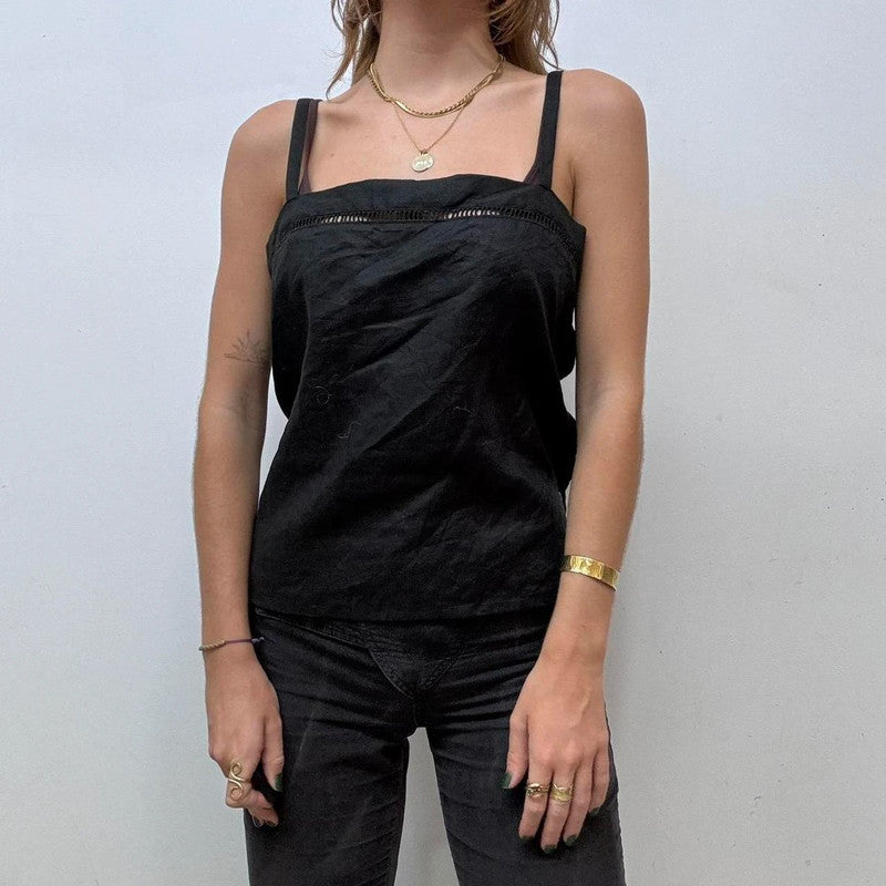 Vintage black linen vest