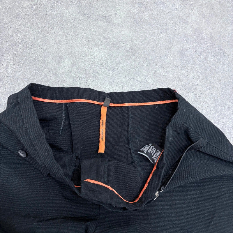 black cop copine suspender detailed trousers